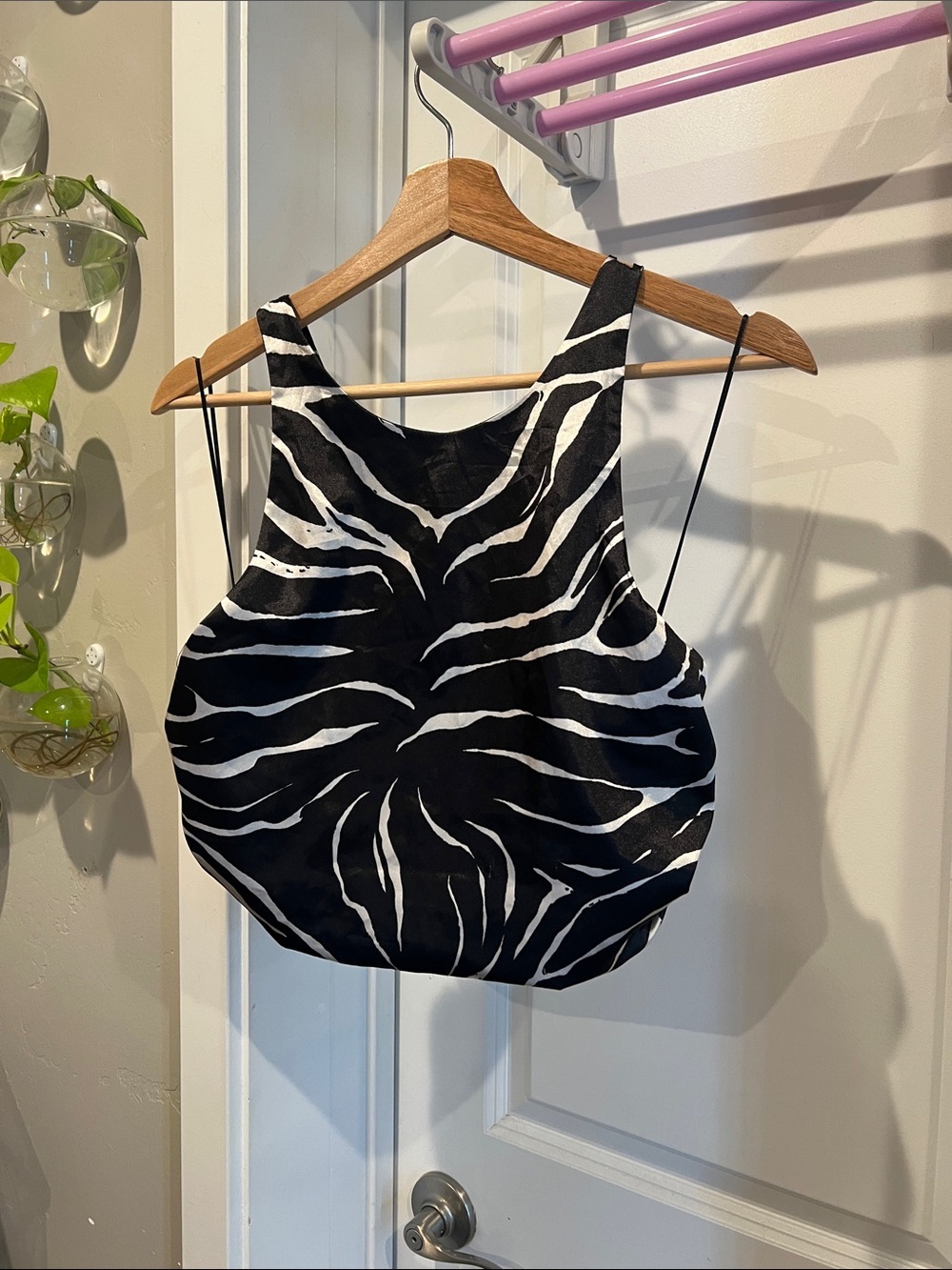 Zara Black and White Zebra Print Tank Top